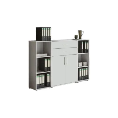 Mid.you Aktenschrank Grau, Weiß 172.6x113.6x33 cm