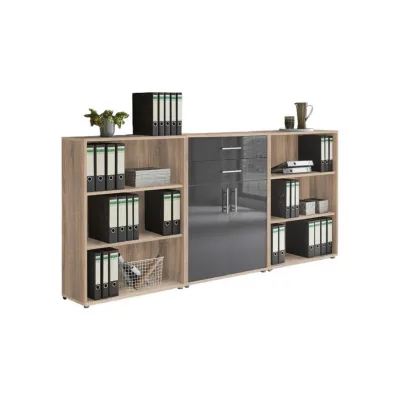 Mid.you Aktenschrank Sonoma Eiche, Anthrazit Hochglanz 253.2x113.6x33 cm