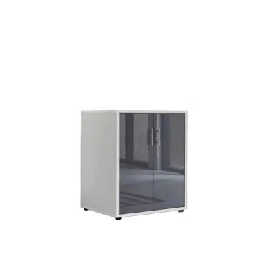 Mid.you Aktenschrank Weiß, Anthrazit Hochglanz 54x74x50 cm