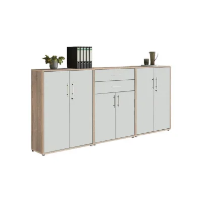 Mid.you Aktenschrank Weiß, Eiche 253.2x113.6x33 cm