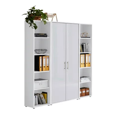 Mid.you Aktenschrank Weiß, Weiß Hochglanz 172.6x185.6x33 cm