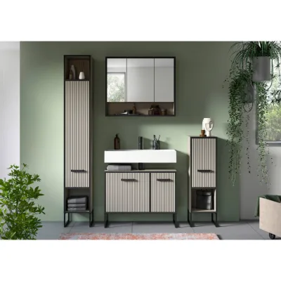 Mid.you Badezimmer Kaschmir, Schwarz 140 cm