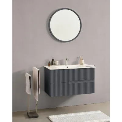 Mid.you Badezimmer Purl Anthrazit 91x126x51 cm