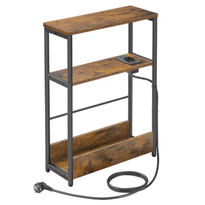 Mid.you Beistelltisch Schwarz, Dunkelbraun 58x45x18 cm