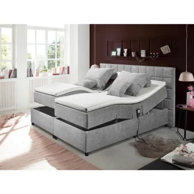 Mid.you Boxspringbett Hellgrau 180x200 cm