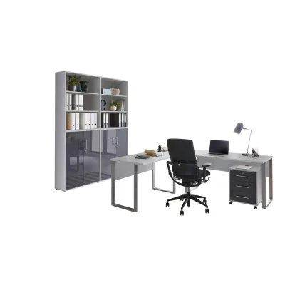 Mid.you Büro Grau, Anthrazit Hochglanz