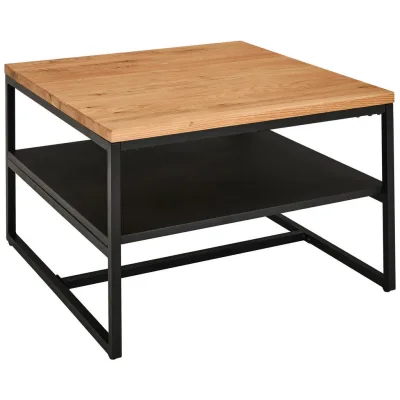 Mid.you Couchtisch Natur, Schwarz 70x45.5x70 cm