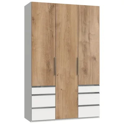 Mid.you Drehtürenschrank Wimex Level 36A Weiß, Eiche 150x236x58 cm