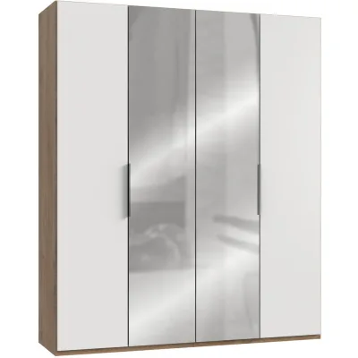 Mid.you Drehtürenschrank Wimex Level 36A Weiß, Eiche 200x236x58 cm