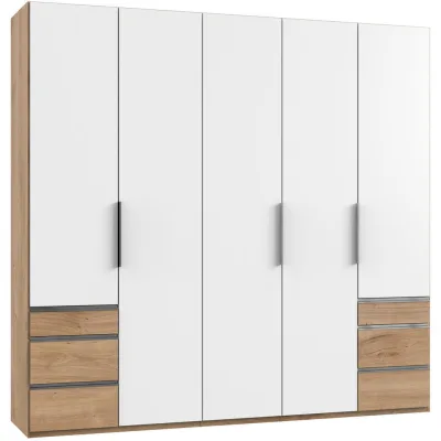 Mid.you Drehtürenschrank Wimex Level 36A Weiß, Eiche 250x236x58 cm