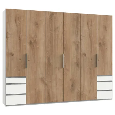 Mid.you Drehtürenschrank Wimex Level 36A Weiß, Plankeneiche 300x236x58 cm