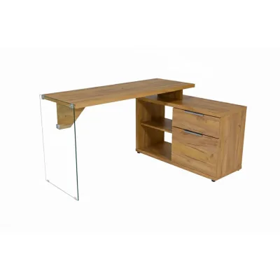 Mid.you Eckschreibtisch Eiche 100x74x141.8 cm