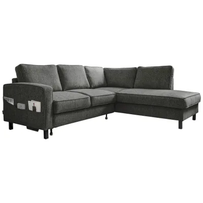 Mid.you Ecksofa Dunkelgrau 233x198 cm