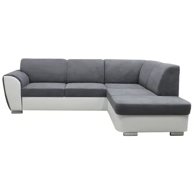 Mid.you Ecksofa Grau, Weiß 255x196 cm