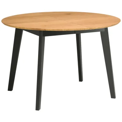 Mid.you Esstisch Schwarz, Eiche 120x74x120-200 cm
