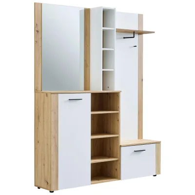 Mid.you Garderobe Weiß, Eiche Artisan 150x190x32 cm