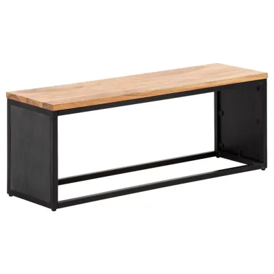 Mid.you Garderobenbank Schwarz 120x45x35 cm