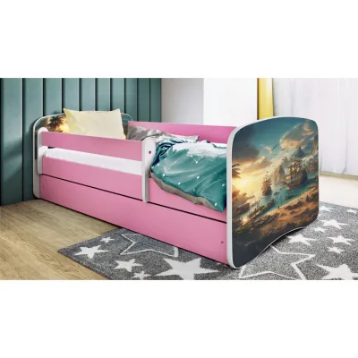 Mid.you Kinder-/Juniorbett Babydreams Weiß, Pink 80x160 cm