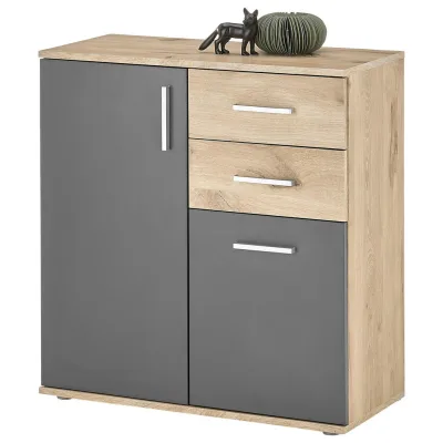 Mid.you Kommode Grau, Eiche 80x84x35 cm