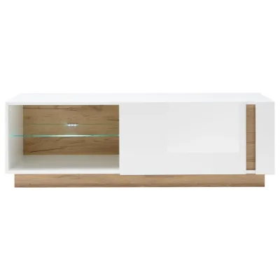 Mid.you Lowboard Weiß, Eiche 138x46x40 cm