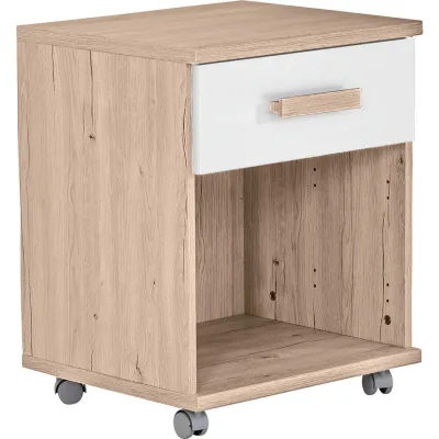 Mid.you Rollcontainer Wimex Cariba Weiß, Eiche 46x58x40 cm