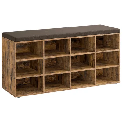 Mid.you Schuhbank Dunkelbraun 104x48x30.3 cm