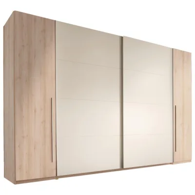 Mid.you Schwebetürenschrank Buche, Weiß 315x225x61 cm