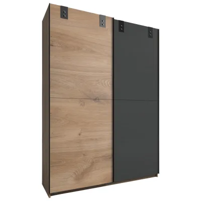 Mid.you Schwebetürenschrank Wimex Cardiff Graphit, Eiche 135x198x64 cm