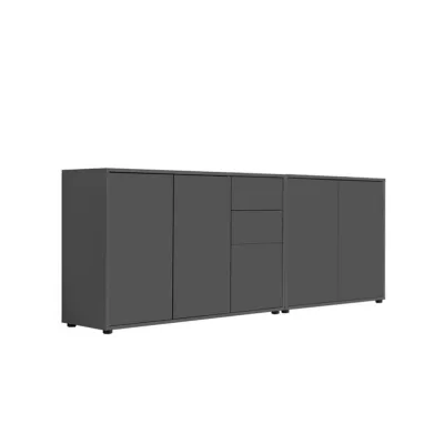 Mid.you Sideboard Mailand Set 10 Anthrazit 184.5x73x33 cm