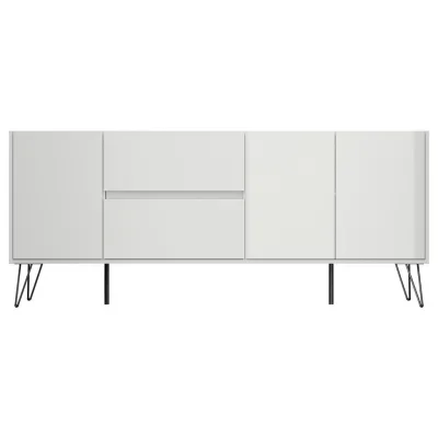 Mid.you Sideboard Posseik Industrial Weiß Hochglanz 177x75.8x42 cm