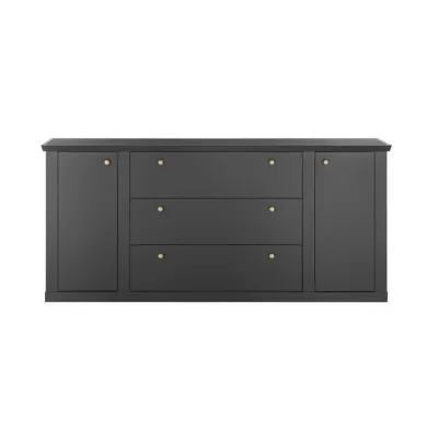 Mid.you Sideboard Schwarz, Eiche 205x92x42 cm