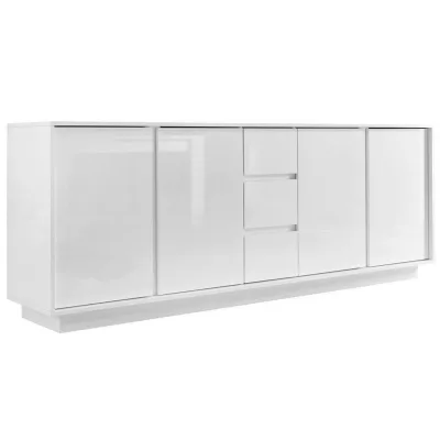Mid.you Sideboard Weiß Hochglanz 210x79x43 cm