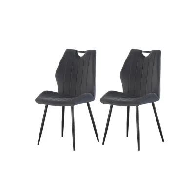Mid.you Stuhl-Set Christin Anthrazit 75x58x52 cm