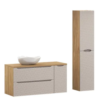 Milaros Markt Badmöbel-Set Beige, Eiche 90x57x46 cm