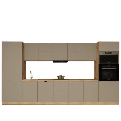 Milaros Markt Küchenzeile Beige 420x212x58 cm