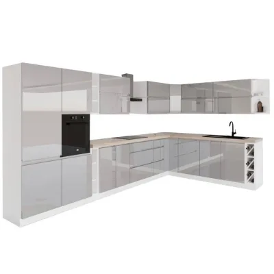 Milaros Markt Winkelküche Grau 665x212x58 cm
