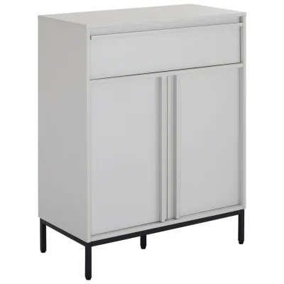 Milino Kommode Wabi Schwarz, Hellgrau 80x101x40 cm