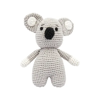 miniHeld Handgestrickter Koala zur Geburt oder Babyparty aus Baumwolle