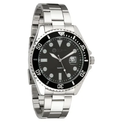 Miraval Herrenarmbanduhr mit Edelstahlarmband 43 mm Datumsanazeige Lupe