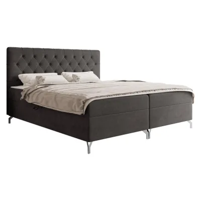 Mirjan24 Boxbett Dunkelgrau 180x200 cm