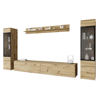 Mirjan24 Wohnwand Eiche Artisan 30x130x33 cm