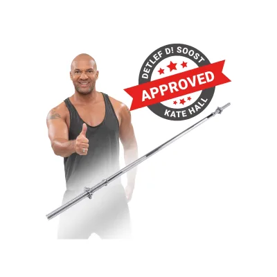 Miweba Sports Langhantelstange LH400, Sternverschluss, 180 cm, Ø30mm, bis 230 kg, Stahl-Hantelstange