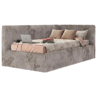 MKS Polsterbett Hellbraun 200x90 cm