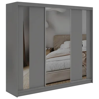 MKS Schwebetürenschrank Grau 240x216x61 cm