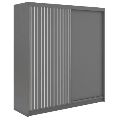 MKS Schwebetürenschrank Grau, Weiß 200x216x61 cm