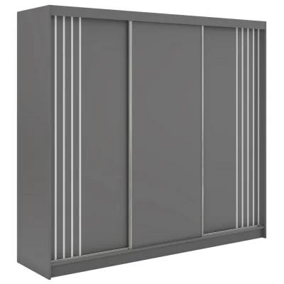 MKS Schwebetürenschrank Grau, Weiß 240x216x61 cm