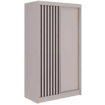 MKS Schwebetürenschrank Kaschmir, Schwarz 120x216x61 cm