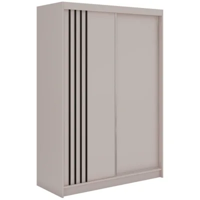MKS Schwebetürenschrank Kaschmir, Schwarz 150x216x61 cm
