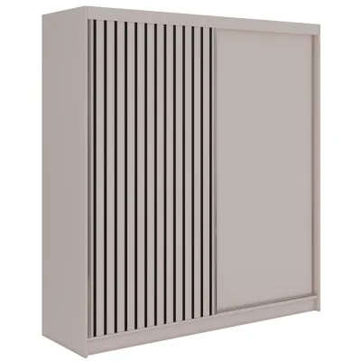 MKS Schwebetürenschrank Kaschmir, Schwarz 200x216x61 cm