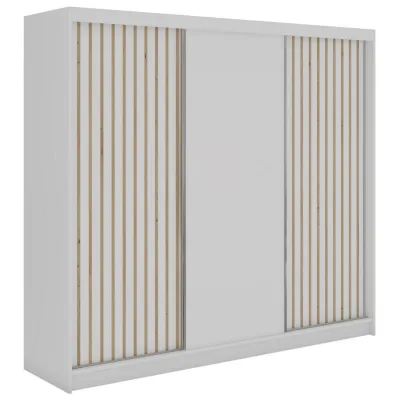 MKS Schwebetürenschrank Weiß, Eiche Artisan 240x216x61 cm